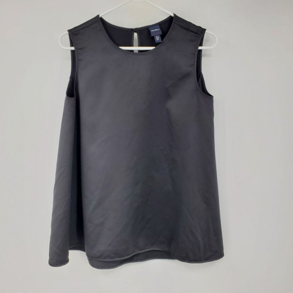 Max Mara Sleeveless Black Satin Look Elegant Minimalist Tank Top Size Small